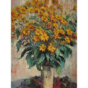 vintage Claude Monet Vase Chrysanthemums Print National Gallery of Art DC 53089